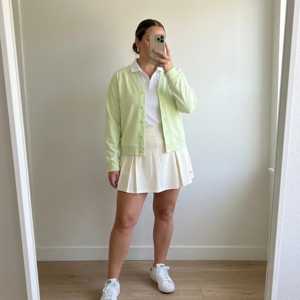 Nike Golf Cardigan Sweater Womens M Lime Green V-Neck Button Front Preppy Bright